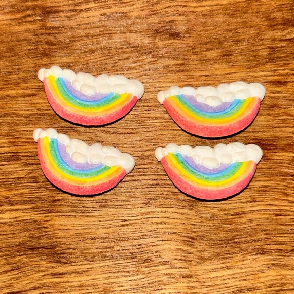 Qty 4 Rainbow Buttons Post Sewing Crafts Scrap Booking 1.5” - Picture 1 of 3